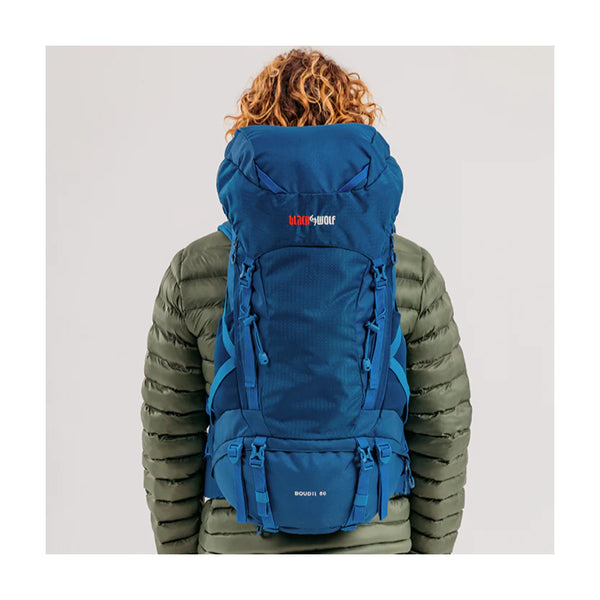 Gibraltar | Black Wolf Hiking Pack. Back View On Model. 