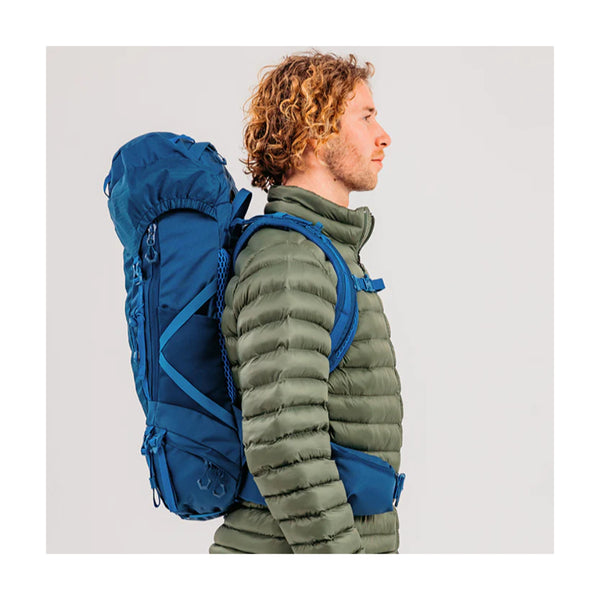 Gibraltar | Black Wolf Hiking Pack. Side View on Model. 
