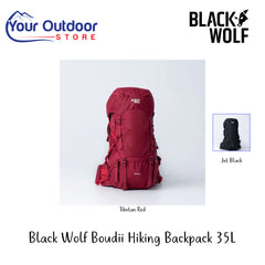Black Wolf Boudii Hiking Backpack 365L | Hero Image Showing All Logos, Titles And Variants.
