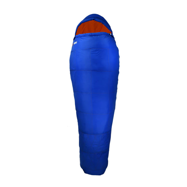 Marine Blue | Black Wolf Generations Sleeping Bag. Shown Zipped up with Hood. 
