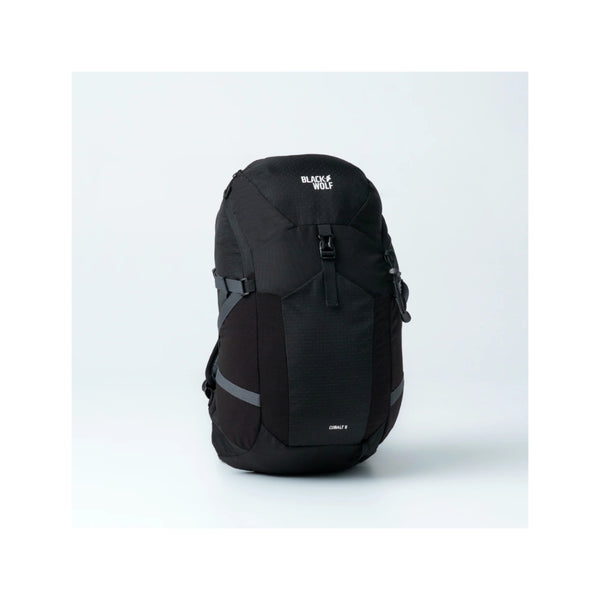 Black | Black Wolf Colbalt ll Hiking Backpack Image Showing Angled Front View.