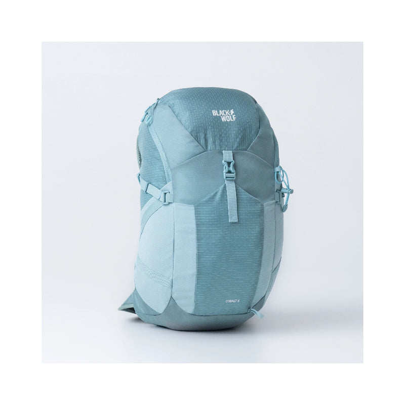 Tourmaline | Black Wolf Colbalt ll Hiking Backpack Image Showing Angled Front View.