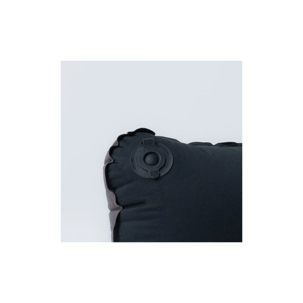 Black Marle | Black Wolf Comfort Pillow Standard Image Showing Close Up View Of The Air Valve.