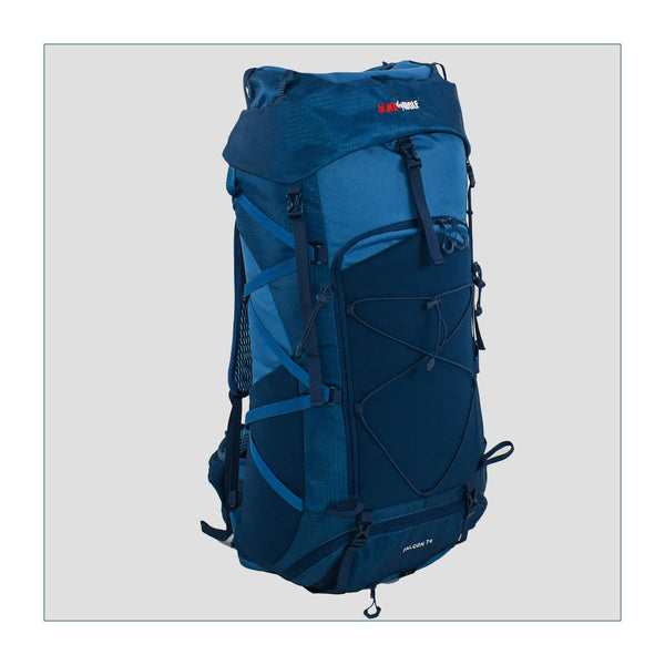 Gibraltar | Black Wolf Falcon Trekking Pack. Angled Front View - Fully Packed. 