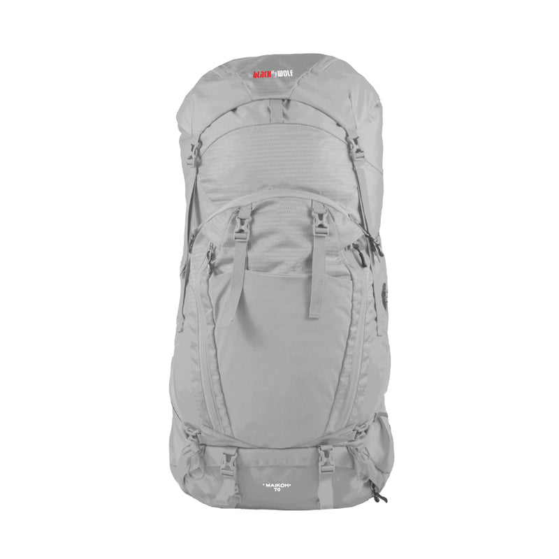 Paloma | Black Wolf Trekking Pack - 70L - Front View shown Fully Packed. 