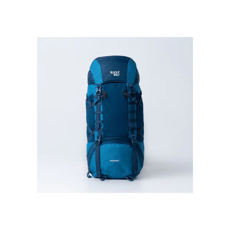 Gibraltar/60L | Black Wolf Nakeen 60L Hiking Pack Image Showing Front View.