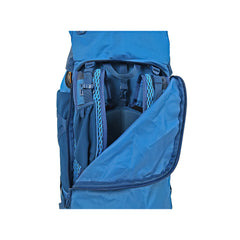 Gibraltar | Black Wolf Nankeen Trekking Pack 75L Image Showing Shoulder Straps Being Zipped Into Integrated rain cover.
