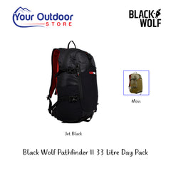 Black Wolf Pathfinder II 33 Litre Day Pack. Hero Image Showing Logos and Title. 
