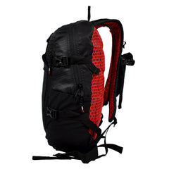 Jet Black | Black Wolf Pathfinder II 33 Litre Day Pack. Side View Showing Back Padding and Straps. 