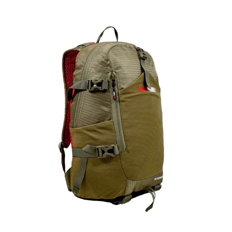 Moss | Black Wolf Pathfinder II 33 Litre Day Pack. Angled Front View. 