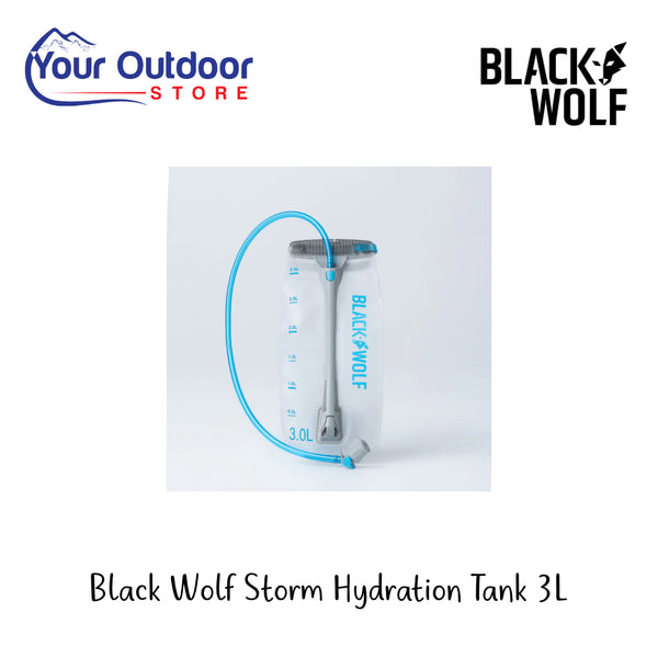 Black Wolf Storm Hydration Tank 3L | Hero Image Sowing All Logos And Titles.