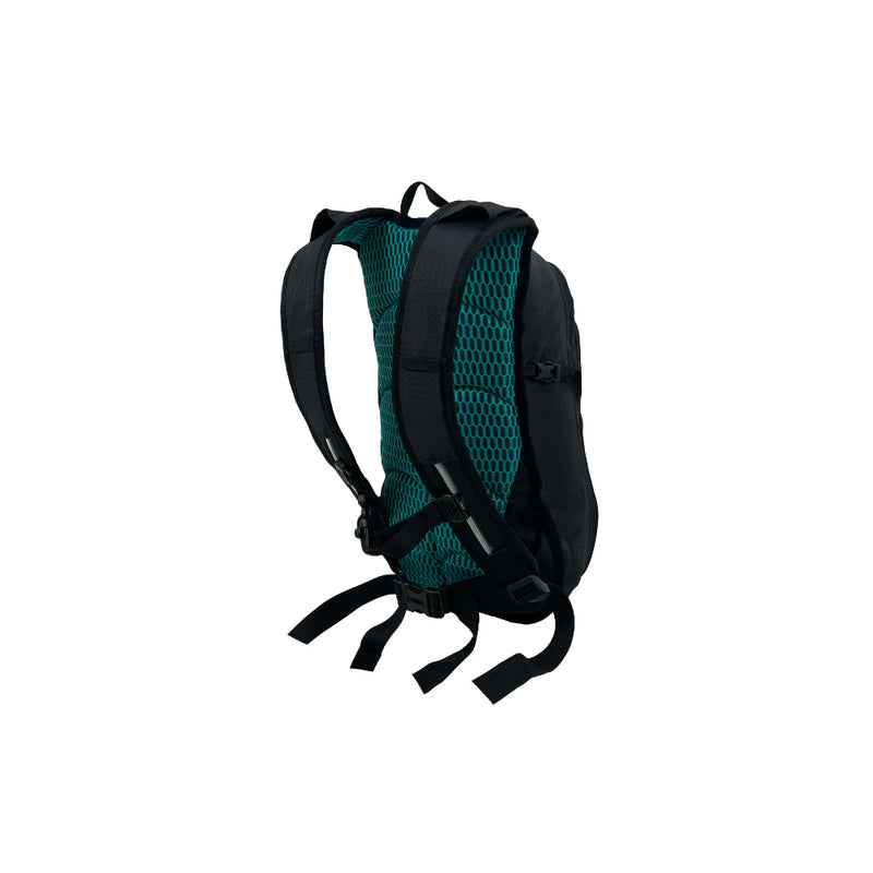 Jet Black | Black Wolf Tomaree Day Pack Image Showing Angled Back View Of Shoulder Straps.