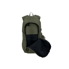 Moss | Black Wolf Tomaree Day Pack Image Showing Front View With Front Pocket Open.