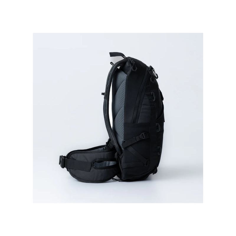 Jet Black | Black Wolf Tumut Day Pack Image Showing Side View Of The Day Pack.