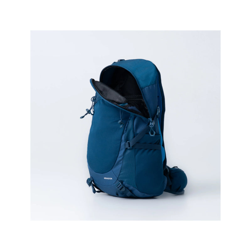 Gibraltar | BlackWolf Arakoon Back Pack Image Showing Angled Side View With Zip Half Open.