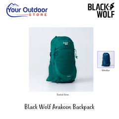Black Wolf Arakoon Backpack | Hero Image Showing All Logos, Titles And Variants.