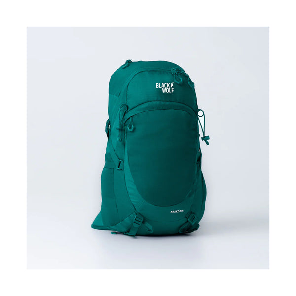 Quetzal Green | Black Wolf Arakoon Backpack Image Showing No Logos Or Titles.