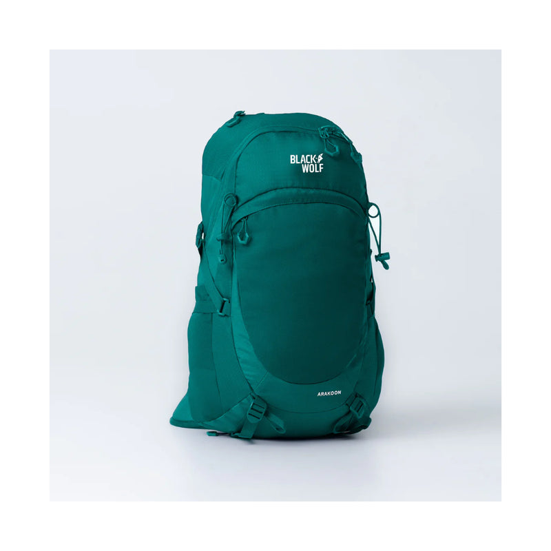 Quetzal Green | Black Wolf Arakoon Backpack Image Showing No Logos Or Titles.