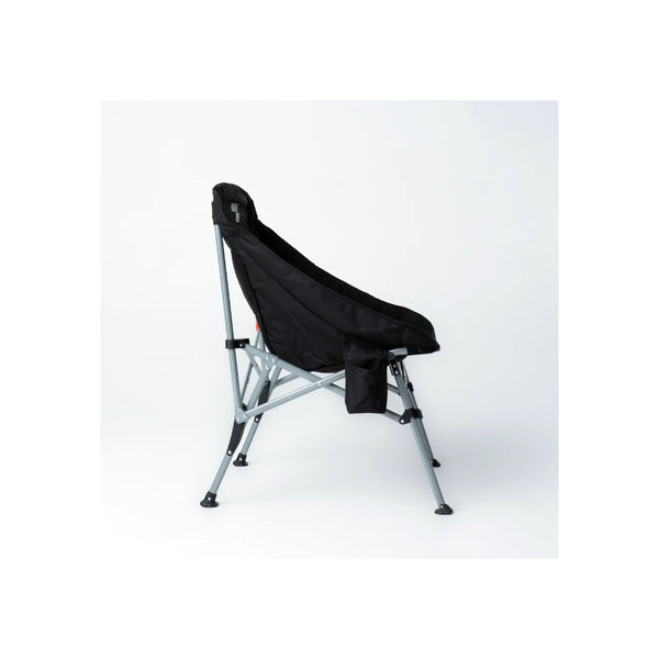 Jet Black | Black Wolf Bucket Chair ll Image Showing Side View, With Bottle Holder In View.