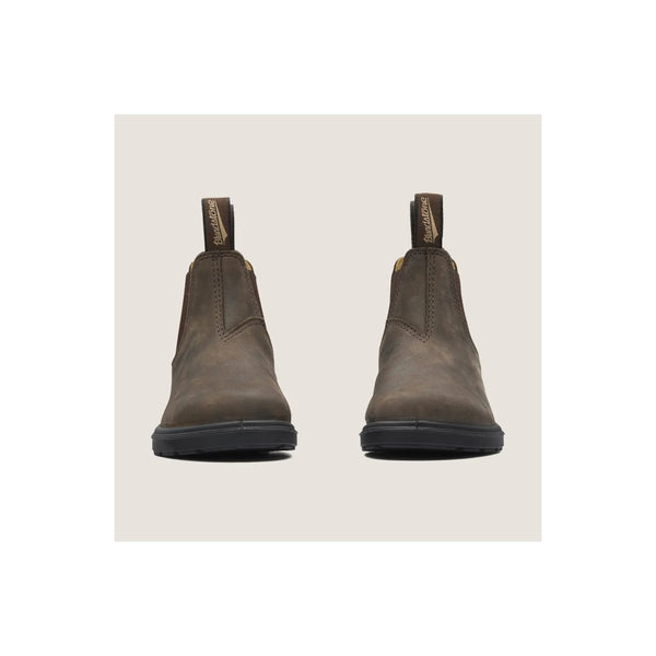 Rustic Brown | Blundstone 565 Elastic Sided Boots Image Showing Front View.