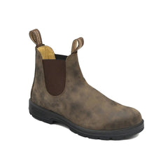 Rustic Brown | Blundstone 585 Elastic Sided Boot Image Showing Angled View Of Boot.