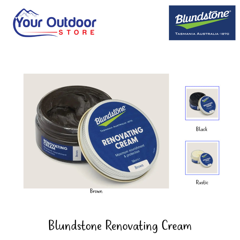 Blundstone Renovating Cream | Hero Image Showing All Logos, Titles And Variants.