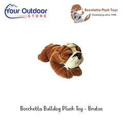 Bocchetta Bulldog Plush Toy - Brutus | Hero Image Showing All Logos And Titles.