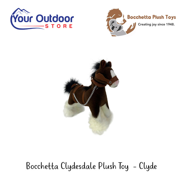 Bocchetta Clydesdale Plush Toy - Clyde | Hero Image Showing All Logos And Titles.