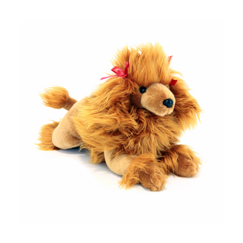 Brown | Bocchetta Laying Plush Toy - Juliet. Angled Front Position. 