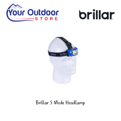 Brillar 5 Mode Headlamp. Hero Image Showing Logos and Title. 