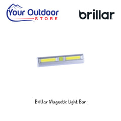 Brillar Magnetic Light Bar. Hero Image Showing Logos and Title. 