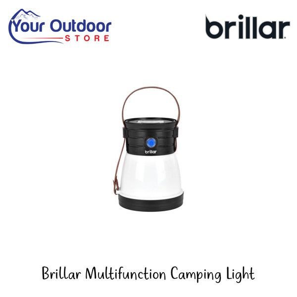 Brillar Multifunction Camping Light | Hero Image Showing All Logos And Titles.