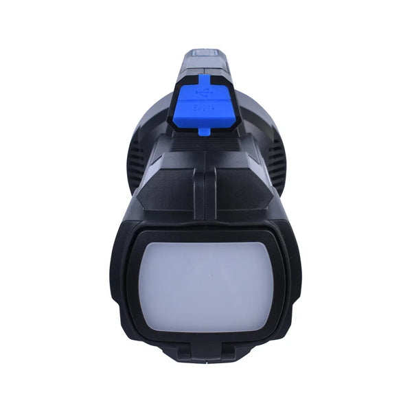 Black |  Brillar Rechargeable Multifunctional Searchlight Image Showing Back View, Light Off.