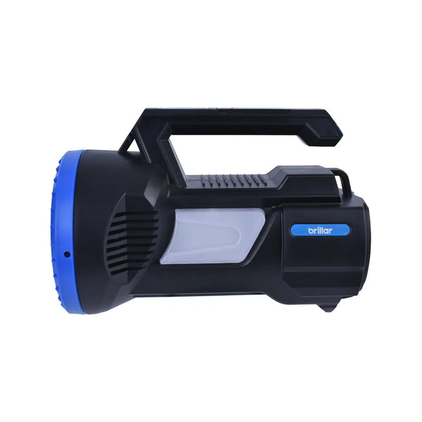 Black | Brillar Rechargeable Searchlight Image Showing Side View Light Off.