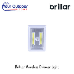 Brillar Wireless Dimmer Light | Hero Image Showing All Logos And Titles.