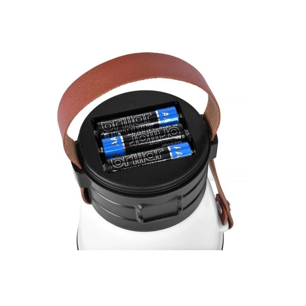 Black | Brillar Multifunction Camping Light Image Showing View Of The Battery Compartment.