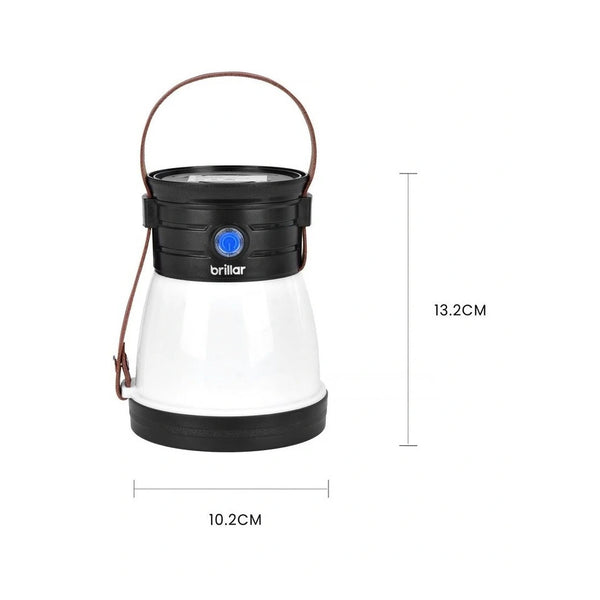 Black | Brillar Multifunction Camping Light Image Showing Measurements.