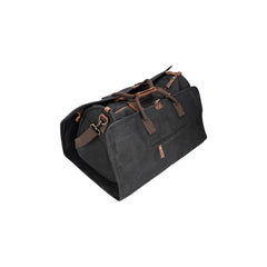 Black | Burke And Wills Foley Duffle And Suit Bag Image Showing Angled Side View, With Suit ag Attached Around The Duffle Bag.