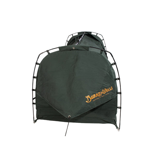 Forest Green / Double | Burke And Wills Grampian Swag Image Showing Side View.
