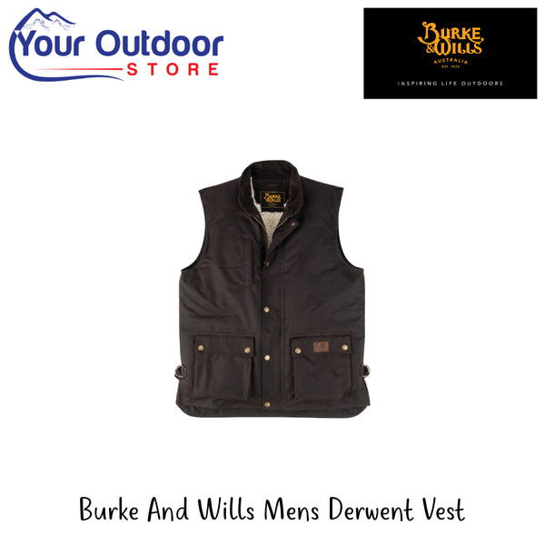 Burke And Wills Mens Derwent Vest | Hero Image Showing All Logos And Titles.