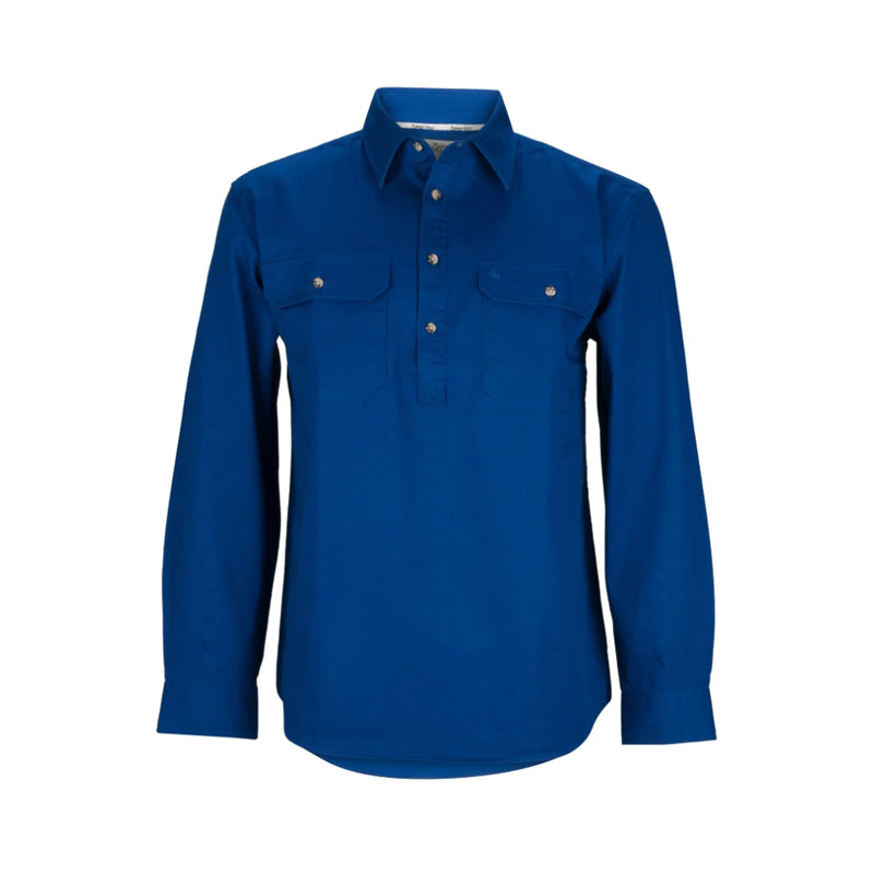 Royal Blue | Burke and Wills Men's Flinders Shirt. Front View.