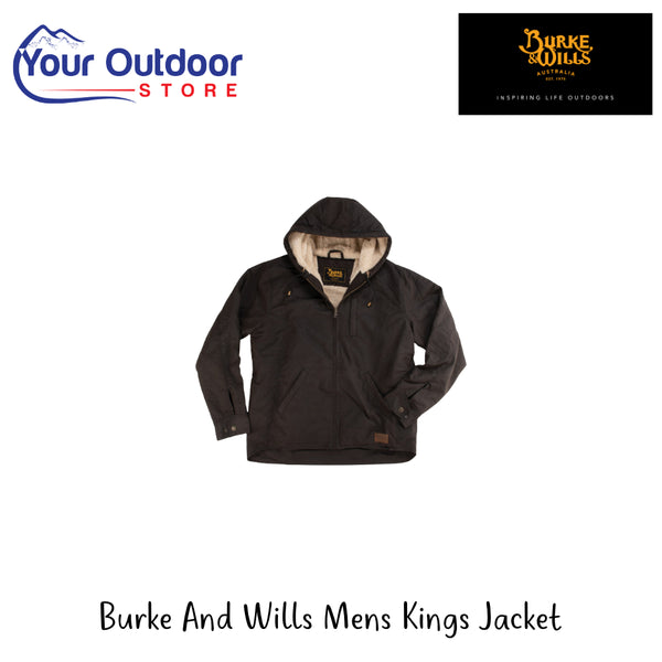 Burke And Wills Mens King Jacket | Hero Image Showing All Logos And Titles.