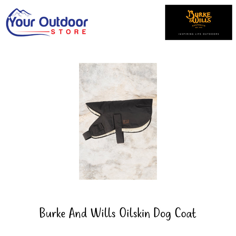 Burke And Wills Oilskin Dog Coat | Hero Image Showing All Logos And Titles.