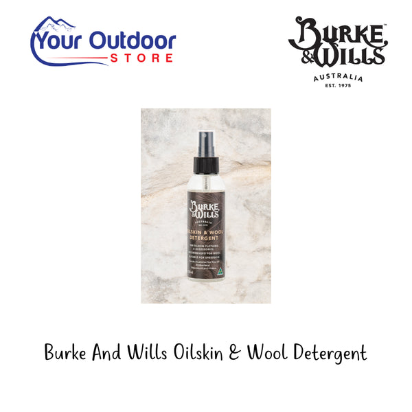 Burke and Wills Oilskin & Wool Detergent. Hero Image Showing Logos and Title.