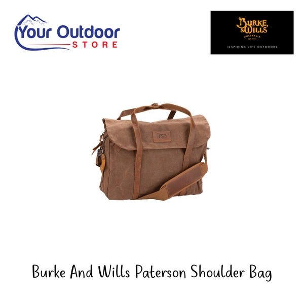 Burke And Wills Paterson Shoulder Bag | Hero Image Showing All Logos And Titles.