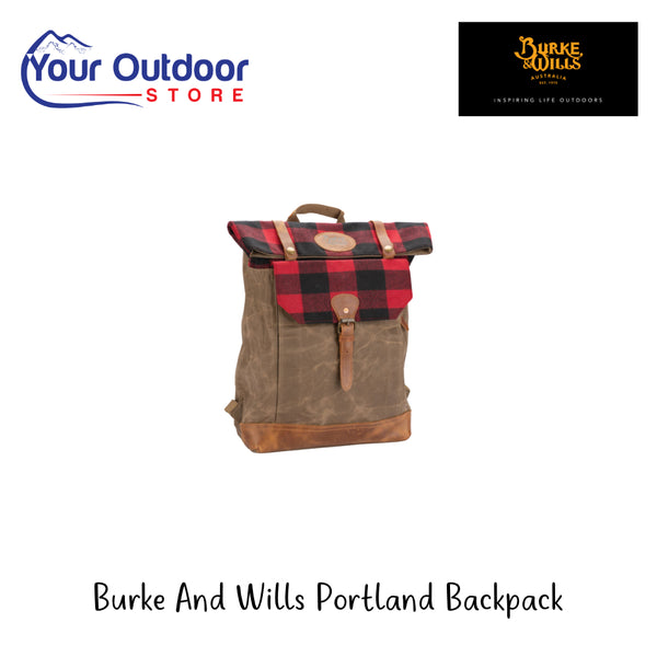 Burke And Wills Portland Backpack | Hero Image Showing All Logos And Titles.