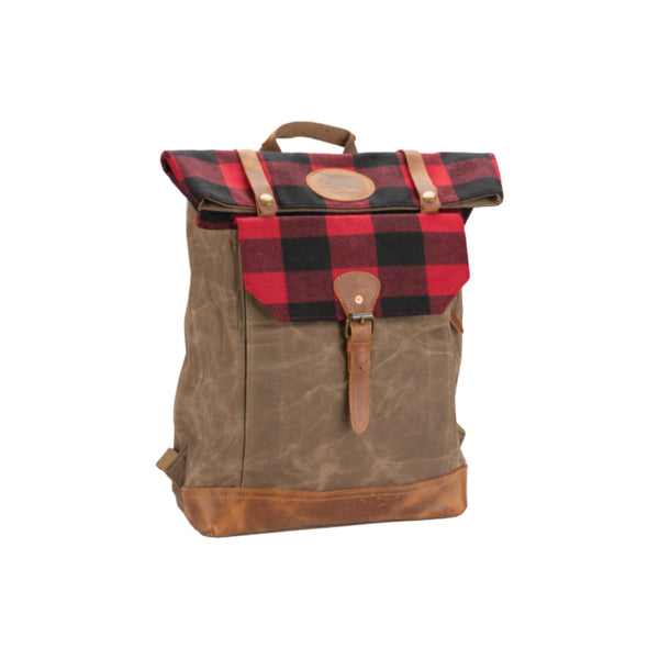 Brown/Check | Burke And Wills Portland Backpack Image Showing No Logos Or Titles.
