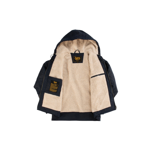Ink | Burke And Wills Womens King Jacket Image Showing Zipper Open, Showing The Sherpa Lining.