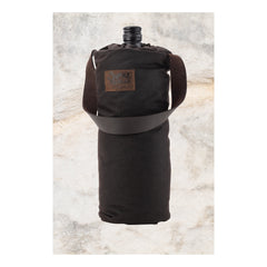 Brown | Burke and Wills Oilskin Bottle Cooler. Single Shown with One Bottle. 