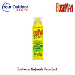 Bushman Naturals Repellent | Hero Image Showing All Logos And Titles.